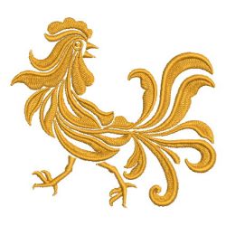 Damask Rooster 07 machine embroidery designs