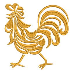 Damask Rooster 08 machine embroidery designs