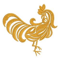 Damask Rooster 09 machine embroidery designs