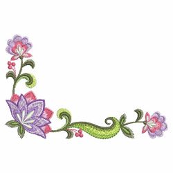 Jacobean Bloom Corner machine embroidery designs