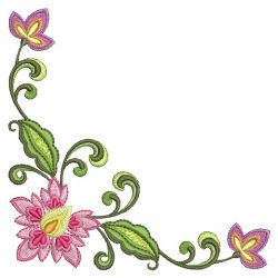 Jacobean Bloom Corner 02 machine embroidery designs