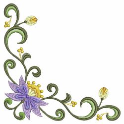 Jacobean Bloom Corner 03 machine embroidery designs