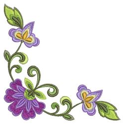 Jacobean Bloom Corner 07 machine embroidery designs