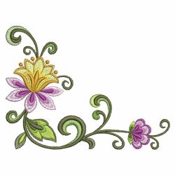 Jacobean Bloom Corner 08 machine embroidery designs