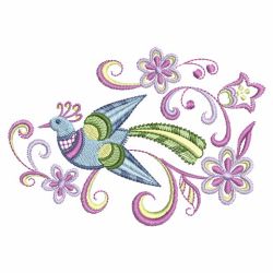 Jacobean Floral Birds 4 01(Sm) machine embroidery designs