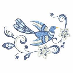 Jacobean Floral Birds 4 05(Sm) machine embroidery designs