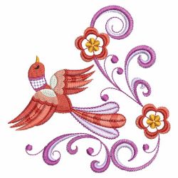 Jacobean Floral Birds 4 07(Md) machine embroidery designs