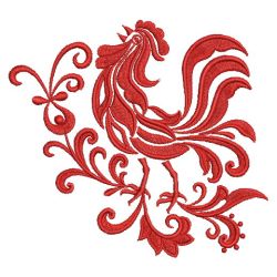 Damask Rooster 2 03(Md) machine embroidery designs