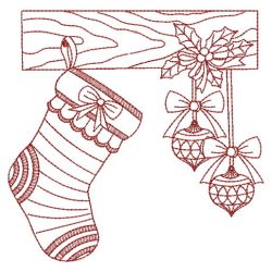 Redwork Christmas Stockings 05(Md)