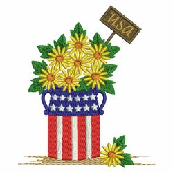 Patriotic Flowers 01(Md) machine embroidery designs