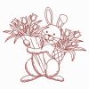 Redwork Easter Bunnies(Lg)