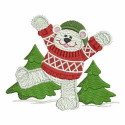 Christmas Polar Bear 09 machine embroidery designs