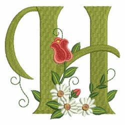 Rose Alphabet 08 machine embroidery designs