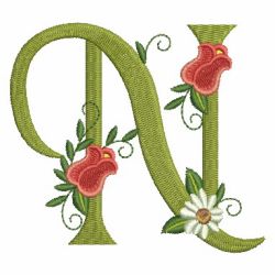 Rose Alphabet 14 machine embroidery designs