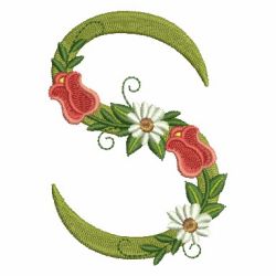 Rose Alphabet 19 machine embroidery designs