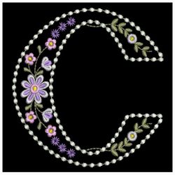 Candlewick Floral Alphabet 03 machine embroidery designs
