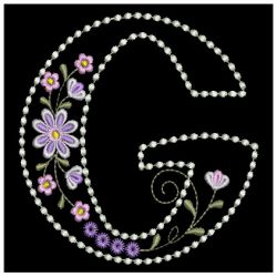 Candlewick Floral Alphabet 07 machine embroidery designs