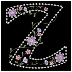 Candlewick Floral Alphabet 26 machine embroidery designs