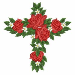 Rose Cross 2 03(Lg) machine embroidery designs