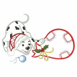 Vintage Christmas Dalmatian 01(Md) machine embroidery designs