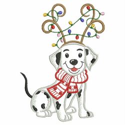 Vintage Christmas Dalmatian 02(Md) machine embroidery designs