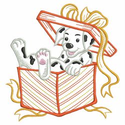 Vintage Christmas Dalmatian 03(Sm) machine embroidery designs