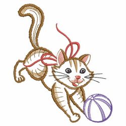 Vintage Playful Cat 03(Md) machine embroidery designs