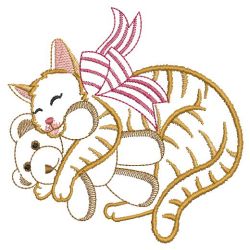 Vintage Playful Cat 04(Md) machine embroidery designs