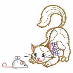 Vintage Playful Cat 07(Sm) machine embroidery designs