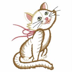 Vintage Playful Cat 09(Md) machine embroidery designs
