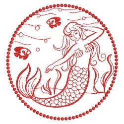 Redwork Mermaids 2 02(Sm) machine embroidery designs