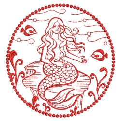 Redwork Mermaids 2 03(Sm) machine embroidery designs