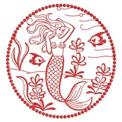 Redwork Mermaids 2 04(Sm) machine embroidery designs