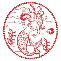 Redwork Mermaids 2 07(Md) machine embroidery designs