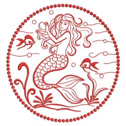 Redwork Mermaids 2 08(Sm) machine embroidery designs