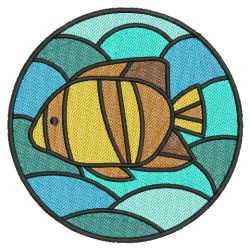 Stained Glass Fish 03(Sm) machine embroidery designs