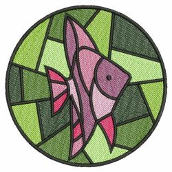 Stained Glass Fish 06(Sm) machine embroidery designs