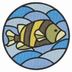 Stained Glass Fish 07(Sm) machine embroidery designs