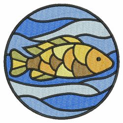 Stained Glass Fish 08(Lg) machine embroidery designs