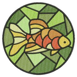Stained Glass Fish 09(Sm) machine embroidery designs