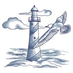 Toile Lighthouse Scene 06(Md) machine embroidery designs