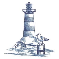 Toile Lighthouse Scene 10(Lg) machine embroidery designs