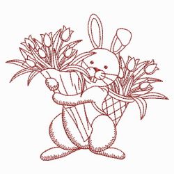 Redwork Easter Bunnies(Lg) machine embroidery designs