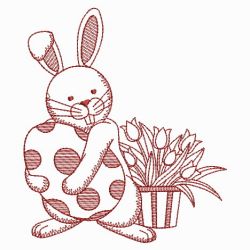 Redwork Easter Bunnies 03(Lg)