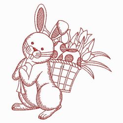 Redwork Easter Bunnies 06(Lg)