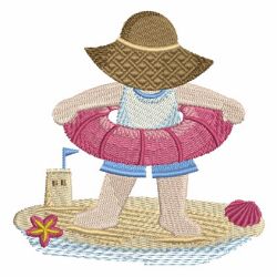 Sunbonnet At The Beach 02 machine embroidery designs