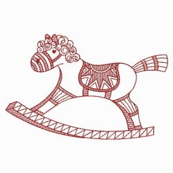 Redwork Rocking Horse 01(Sm) machine embroidery designs