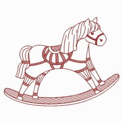 Redwork Rocking Horse 02(Md) machine embroidery designs