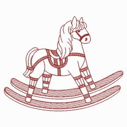 Redwork Rocking Horse 03(Md) machine embroidery designs