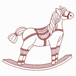 Redwork Rocking Horse 04(Md) machine embroidery designs